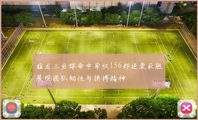 猛龙三分球命中率仅156却逆袭获胜展现团队韧性与拼搏精神